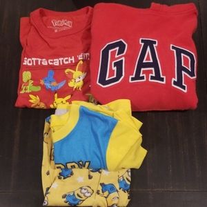 Gap hoodie, Pokemon shirt. Minions short PJ's